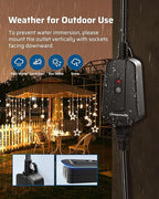 DEWENWILS Outdoor Wireless Remote Control Outlet, 15 amp Heavy Duty Weatherproof Remote Controlled Light Switch for Lights String Lights, 100 Feet Range, UL Listed