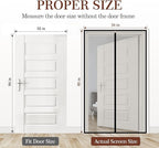 Yotache Magnetic Screen Door Fits Door Size 32 x 84, Screen Size 34" x 85" Reinforced Fiberglass Net Curtain with Magnets