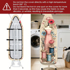 Nuxovilar Ironing Board Cover Needle Cotton 15x54 Inches | Ironing Board Cover and Pad Floral Dress Sewing Design Needle Cotton for Craft Room, Laundry Space, Bedroom
