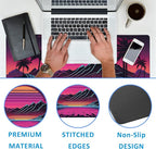 EOBKLAX Mouse Pad,Retro Sunset Desk Mat for Desktop,Desk Pad with Non-Slip Base and Stitched Edge,Extended Mousepad for Office and Home 35.4X15.7 Inch