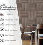 ARMURO Wood Slat Wall Panel - 4 PCS Walnut Wood Panels for Wall, Natural Wood Veneer Acoustic Slat Wood Wall Panels - Wood Slats for Wall Soundproof Wood Panels 23.6" W x 23.6" L