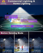 Gefolly SL-3800W Solar Street Light Outdoor 380000LM Wide Angle Commercial Parking Lot Lights Dusk to Dawn 6500K Flood Security Light IP67 Lamp for Basketball Court, Yard, Road