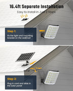 ONLYWIN Solar Lights Outdoor Bright Solar Dusk to Dawn Light with 3000mAh Battery, IP65 Waterproof Remote Control Outdoor Light, 3 Working Modes for Garage, Porch, Patio, Shed, 2-Pack