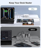 Fast Charger Block, GaN 6 Port USB C Charging Station Hub Cube, 100W Multiport Type C Wall Charger Power Strip Plug with PD 3.0+QC for iPhone13 14 15 16 17 Pro Max XR XS 8 7, Samsung, iPad, Table