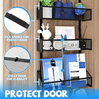 Kaiferty Over The Door Hooks Organizer, Coat Rack Over The Door Storage Hanger Towel Rack, Back of Door Storage Organizer for Bathroom,Bedroom,Kitchen,Office (Black, 4-Tier)