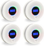 Kesy Upgraded Smoke and Carbon Monoxide Detector 10-Year Lifespan, Dual Sensor Smoke Alarm & Carbon Monoxide Detector (4 Pack)