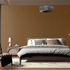 Art3d 2pcs-104 x 15.75in Slat Acoustic Panel for Wall and Ceiling, 3D Fluted Sound Absorbing Panel with Wood Finish, Teak