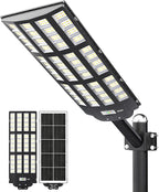 JAYNLT Y-12000W Solar Street Lights Outdoor,3000K/4000K/6500K Commercial Parking Lot Lights Dusk to Dawn,Solar Flood Lights Outdoor for Basketball Court, Yards, Driveways, Farms