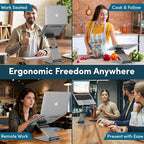 Lifelong Ergonomic Adjustable Laptop Stand for Desk - Height Up to 20" Portable Computer Laptop Riser Holder, Fits All MacBook Air & 10 15 17 Inches Laptops, Back to School Gift for Men & Women