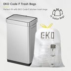EKO Deluxe Mirage-T 50 Liter / 13.2 Gallon Touchless Rectangular Motion Sensor Trash Can, Matte Stainless Steel Finish