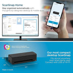 ScanSnap iX1300 Compact Wireless or USB Double-Sided Color Document, Photo & Receipt Scanner with Auto Document Feeder and Manual Feeder for Mac or PC, Black