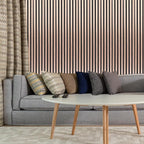 NeatiEase Wood Wall Panels, 9 Feet Acoustic Slat Wall Panels for Interior Wall Decor and Noise Reduction, Decorative Slat Wall Paneling, Smoked Oak, 4-Piece