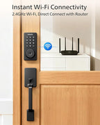 Philips Wi-Fi Smart Door Lock Deadbolt with Handle Set, Keyless Entry Door Lock for Front Door Set, Portable Fingerprint Door Lock with App Control, IP53 Waterproof, Auto Lock, Alexa Voice Control