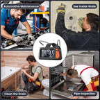 Endoscope Camera with Light: Dual Lens Industrial Endoscope Borescope - 1080P HD Borescope Camera with Light- 16.4FT Flexible Waterproof Inspection Bore Scope for Plumbing Automotive Sewer