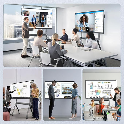 55" Smart Board, Interactive Whiteboard, 4K UHD Touchscreen, Android 13, 8+128G, All in One Smartboard for Classroom Office Home (Wall Mount Included)