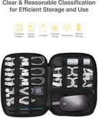 Luxtude Cord Organizer Travel, Flat Cable Organizer Bag, Portable Electronics Organizer, Travel Essentials for Wire/Cord Storage/Charger Case/Cable Storage/Tech Accessories Pouch, Silver Gray