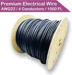 NATIONAL Wire & Cable – 22 AWG 4-Conductor Premium Copper Wire, 1000 ft, Stranded | Made in USA, Flexible Jacket | Electronics, Alarms, Signal Wiring, DIY, Indoor and Outdoor Use