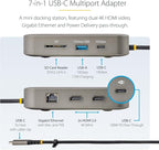 StarTech.com 7-in-1 USB C DisplayLink Dual Monitor Docking Station, 4K 60Hz HDMI Dock for MacBook M1 M2 M3 M4 & Windows, USB 10Gbps Hub, Gigabit Ethernet, SD, 100W PD, 22in (56cm) Cable