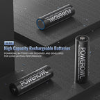 POWEROWL AA Batteries Rechargeable Kit, High Capacity 2800mAh 1200 Cycles 1.2V NiMH Double A Battery, Silver - 8 Count
