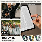 RIFESI Smart Ring for Women Men, Fashion Minimalist Fitness Ring & Sleep Tracker Ring with Heart Rate, Blood Pressure,5ATM Waterproof Health Ring,Gifts for Women Men Gift,No Subscription (8,Black)