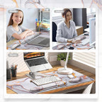 Gimars 4 in 1 Mouse Pad and Keyboard Wrist Rest Set, Large Mouse Pad with Memory Foam Wrist Support Pad for Desk with Coaster, Easy Typing Pain Relief, Gaming Office Home, 31.5x12 inch, Cloud Golden