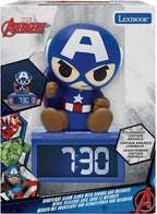 LEXiBOOK, Marvel Avengers, Avengers Nightlight Alarm Clock, Sounds and Melodies, Backlit LCD Screen, Luminous, Snooze, RL800AV1