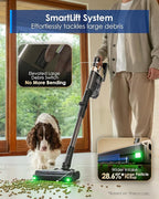 Tineco Pure ONE A90S Cordless Vacuum Cleaner, 270AW Powerful Suction Stick Vacuum Cordless Rechargeable, Up to 105min Runtime, 3DSense Master Brush, 150° Green LED Light with Floor Type Detection