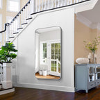 FORBATH 55x36 Inch Silver Bathroom Mirror for Over Sink, Large Rectangular Wall Mirror with Metal Frame, Rounded Corners for Bathroom, Bedroom, Entryway Decor (Horizontal or Vertical)