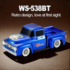Vintage Pickup Truck Bluetooth Speaker, Retro Truck Model with HD Sound, Built-in Mic, LED Party Lights, TWS Dual Pairing, Multi-Interface Output, Portable Outdoor Speaker for Parties & Beach (BLUE)