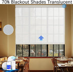 COOLWINDS Motorized Blinds with Remote Cordless Automatic Motorized Shades Custom Blinds for Windows Smart Curtains Compatible with Alexa Google Home(Solar White,W32 x H72in)