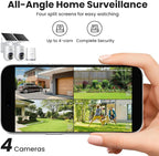 SOLIOM- 5MP Security Cameras Wireless Outdoor, No Subscription,2-Cam Pack, Solar Powered Home Security Camera with 360° Auto Tracking, Pan & Tilt, 3K Color Night Vision,5G & 2.4G Router Compatible