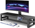 GECKOSTROLL 2-Tier Metal Computer monitor stand Laptop Desk Shelf & Monitor Riser ，27.55 inches long desk riser Monitors/PC/Laptop/Computer Space Saver Organizer (Basic Version, Two-layer 700mm)