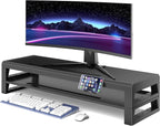 GECKOSTROLL 2-Tier Metal Computer monitor stand Laptop Desk Shelf & Monitor Riser ，27.55 inches long desk riser Monitors/PC/Laptop/Computer Space Saver Organizer (Basic Version, Two-layer 700mm)