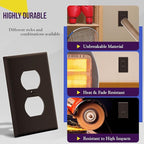 ENERLITES Duplex Receptacle Outlet Wall Plate, Gloss Finish, Size 1-Gang 4.50" x 2.76", Unbreakable Polycarbonate Thermoplastic, UL Listed, 8821-BR-10PCS, Brown (10 Pack)