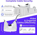 Ascrono Original No Drill Under Desk Cable Management Tray 27.3" - Premium White Fabric Cable Management Under Desk - Clamp/Screw Mount Cord Organizer - Supports Upto 66lbs