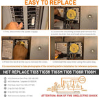 T104M Mechanical Timer Switch Mechanism Only, Heavy-Duty Timer Switch for Pool Pumps, 120V 40A DPST, 24-Hour 12 ON/Off Cycles - for Lights, Water Heaters, Fans, HVAC Systems