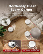 Yeedi M12 Ultra Plus Robot Vacuum & Mop – White Upgraded Version | 11800Pa Stronger Suction, ZeroTangle Hair-Free Brush, Includes 4 Dust Bags, Auto Hot-Water Mop Wash & Dry
