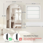 Bathroom Medicine Cabinet with Mirror Silver,Arched Wall Mounted Bathroom Cabinet with Mirror,Vanity Mirror with Storage,Mirrored Cabinet with Adjustable Shelves,Not Recessed,20x32 Inch