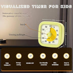 Visual Timer for Kids Timer Home - 60 Minute Kids Visual Timer for Classroom Home Office, Countdown Clock for Teaching Work Meeting, Pomodoro Timer for Time Management (Avocado Green)