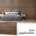 Art3d 4 Pack 47.2 x 23.6in. Wood Slat Acoustic Panels for Wall and Ceiling - 3D Fluted Sound Absorbing Panel with Wood Finish - Walnut