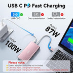 USB C Docking Station Dual Monitor Adapter for Dell HP, Laptop Docking Station 3 Monitors Quadruple Display USB C Hub Dongle to 4K HDMI+DisplayPort+VGA,3 USB2.0,100W PD, 8 in 1 Thunderbolt Dock