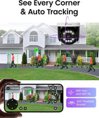 Loocam 4K PoE NVR Security Camera System, 4pcs Pan & Tilt Wired PoE IP Cameras Set for Indoor Outdoor, AI Person/Pet/Vehicle Detection, Color Night Vision, 4K 8CH NVR 2TB HDD Included, Plug & Play
