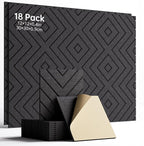 Woovio Sound Proof Foam Panels for Walls, 18 Pack Self-Adhesive Acoustic Panels, 12" X 12" X 0.4" Soundproof Wall Panels for Door, Ceiling, Home Office Black