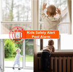 3 Pack Door Alarms with Delay When Left Open 130db Window Break Sliding Siren Vibration Detect Sensor for Home, Apartment Security. Keypad Intruder Burglar Entry Alert. Pool Alarm for Kids Safety