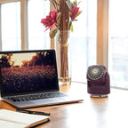 Vornado Flippi V6 Compact Air Circulator Fan, Quiet Portable Travel Fan for Desk or Bedroom, Adjustable Head, 2 Speeds, Plum