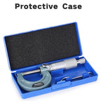 REXBETI Outside Micrometer, Ultra-Precision Carbide Tipped Measuring Tool Set, Ratchet Stop, 0-1" Range, 0.001" Graduation, +/-0.0001" Accuracy, Protective Case