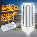 XYCN 2 Pack 300W Corn LED Light Bulb Fanless,5000K Daylight(3000 Watt Equivalent) E26/E39 Large Mogul Base LED Cob Lamp 44,000LM for Outdoor Indoor Garage Warehouse Factory Workshop Street Backyard