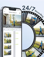 GNCC Outdoor Camera, 2K Cameras for Home Security Outside, Home Security Cameras, Motion Detection, Color Night Vision, 24/7 Recording, 2 Way Audio, Waterproof, Cloud & Local, Plug-in, APP Control