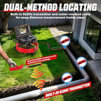HBUDS Sewer Camera with 512Hz Sonde, Self Leveling 230ft Drain Camera with Meter Counter, 7mm Cable, 9" HD Screen 1080P Plumbing Cameras Snake with Light, 5100mAh Battery Pipe Inspection DVR 32GB