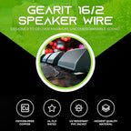 GEARit Outdoor Speaker Wire CL3 Rated, 16 Gauge Speaker Wire, Speaker Cable 500 ft for Outdoor Speakers, Patio, Garden, Backyard Audio, Direct Burial in Ground/in Wall, OFC (Black, 2-Conductors)